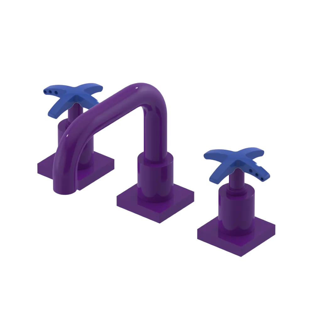 Rubinet Widespread Lav. Set. with Genesis spout (less drain) Purple Haze