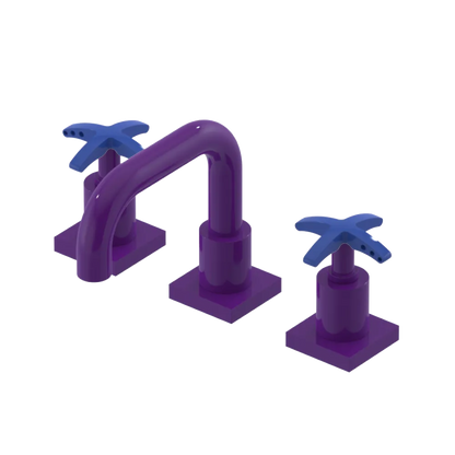 Rubinet Widespread Lav. Set. with Genesis spout (less drain) Purple Haze