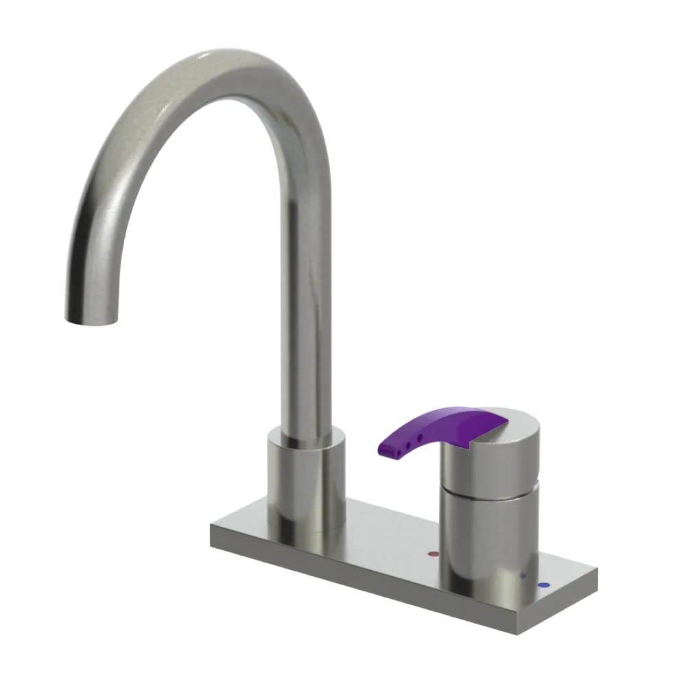 Rubinet 4" Centre Single Control Lav. Set. (less drain) Satin Nickel