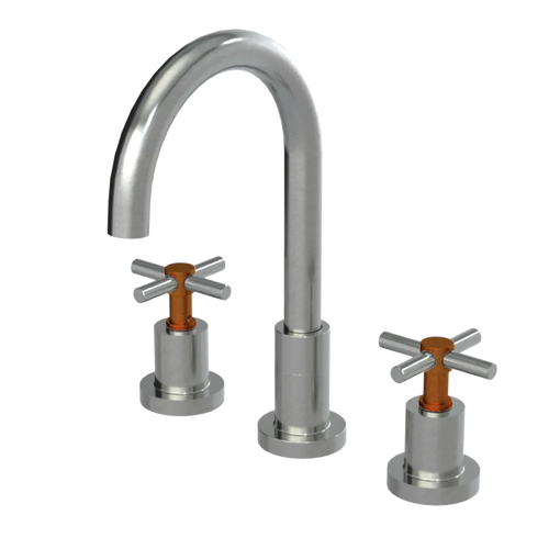 Rubinet Widespread Kitchen Set with LaSalle Spout Satin Nickel