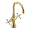 Rubinet Single Hole Dual Handle Lav. Set. (less drain) Satin Brass