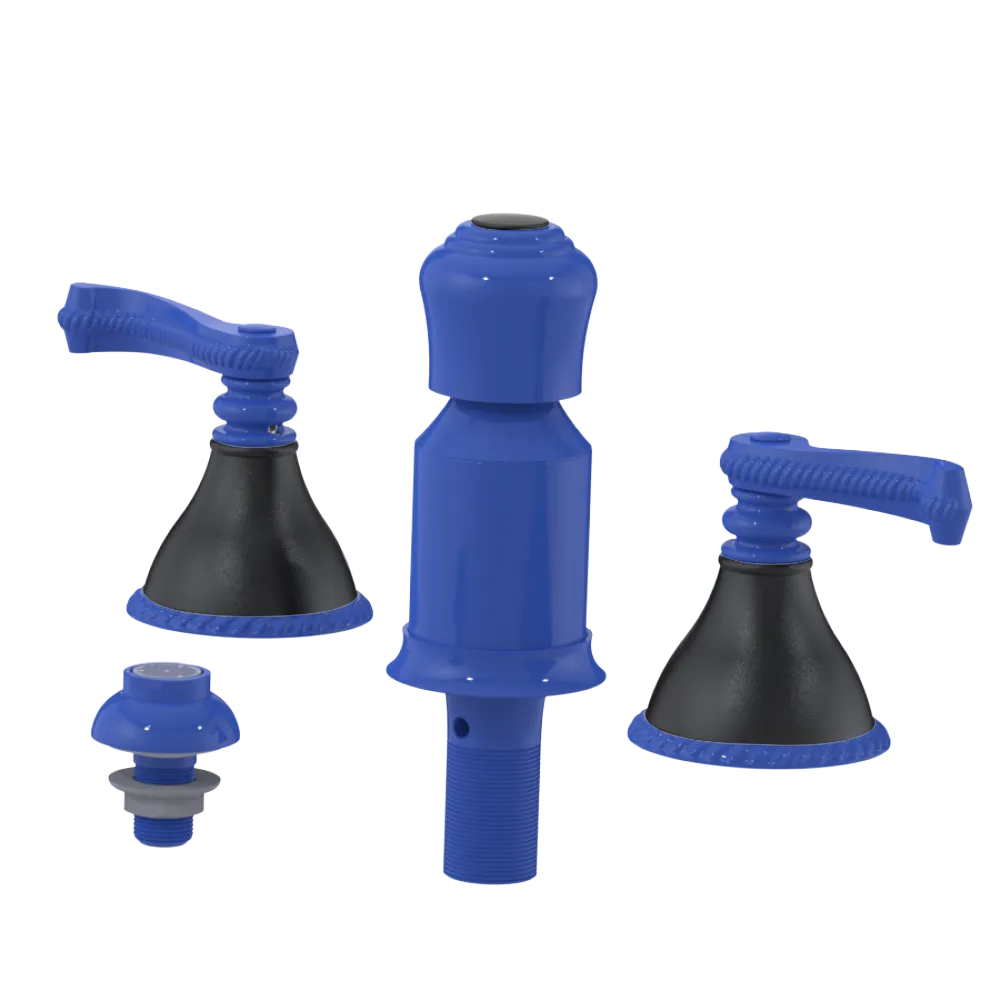 Rubinet Bidet Fitting with Spray, Diverter, and Vacum Breaker (Less Drain) Blu Jean