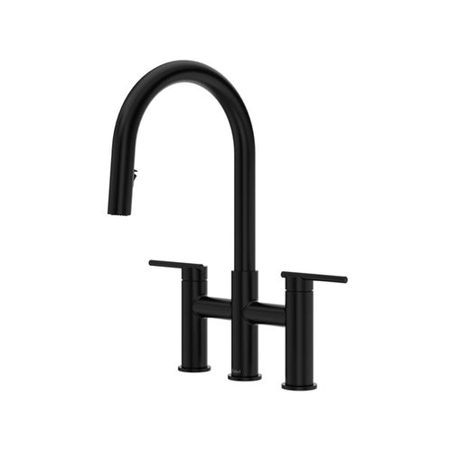Riobel Lateral™ Bridge Pull-Down Kitchen Faucet With C-Spout