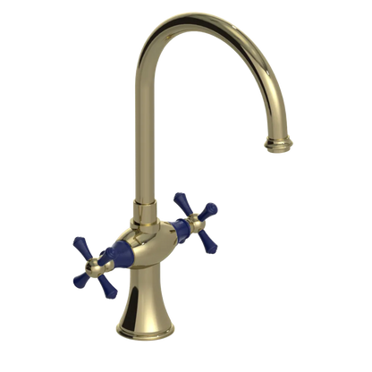 Rubinet Two Handle Single Hole Kitchen Set Natural Brass