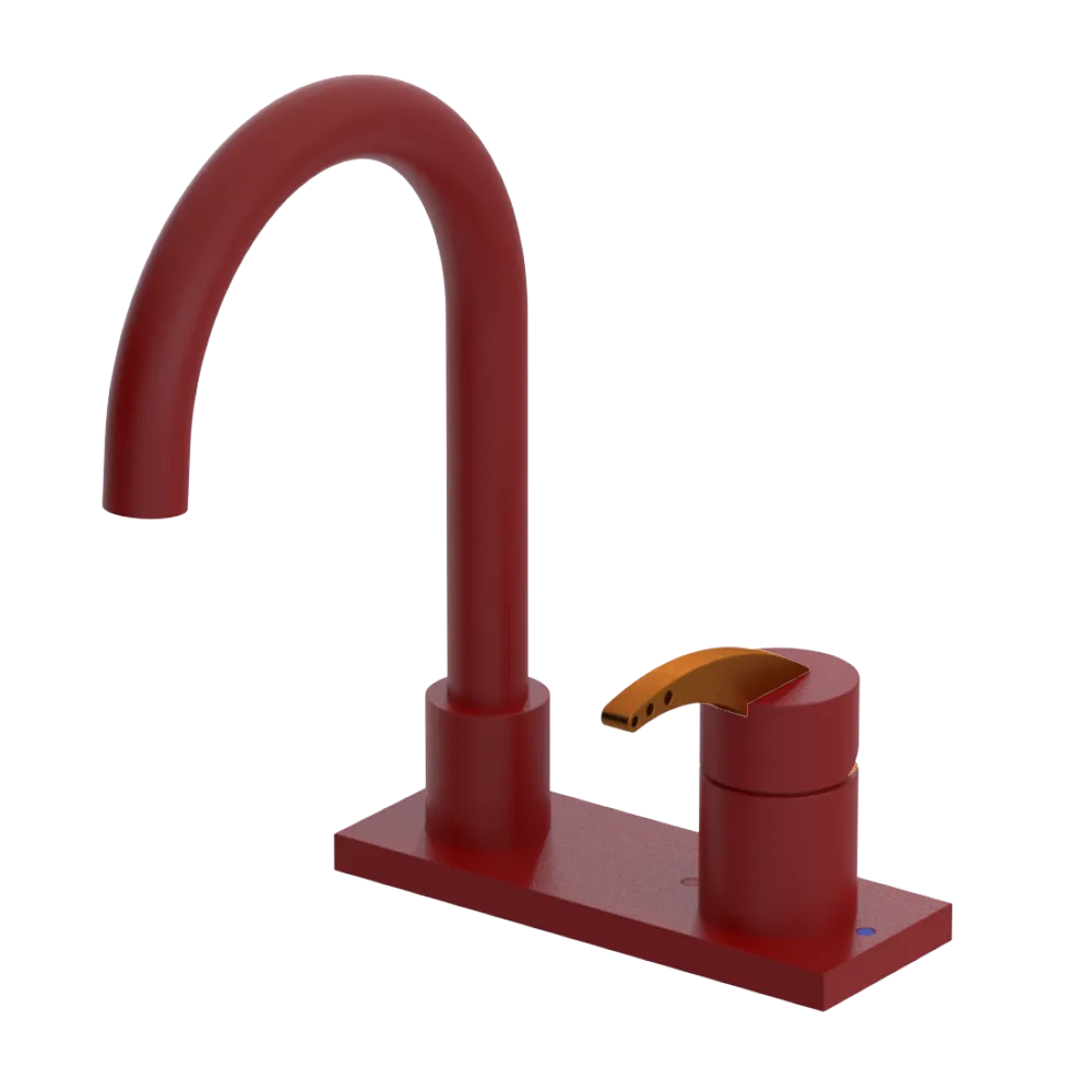 Rubinet 4" Centre Single Control Lav. Set. (less drain) Maroon