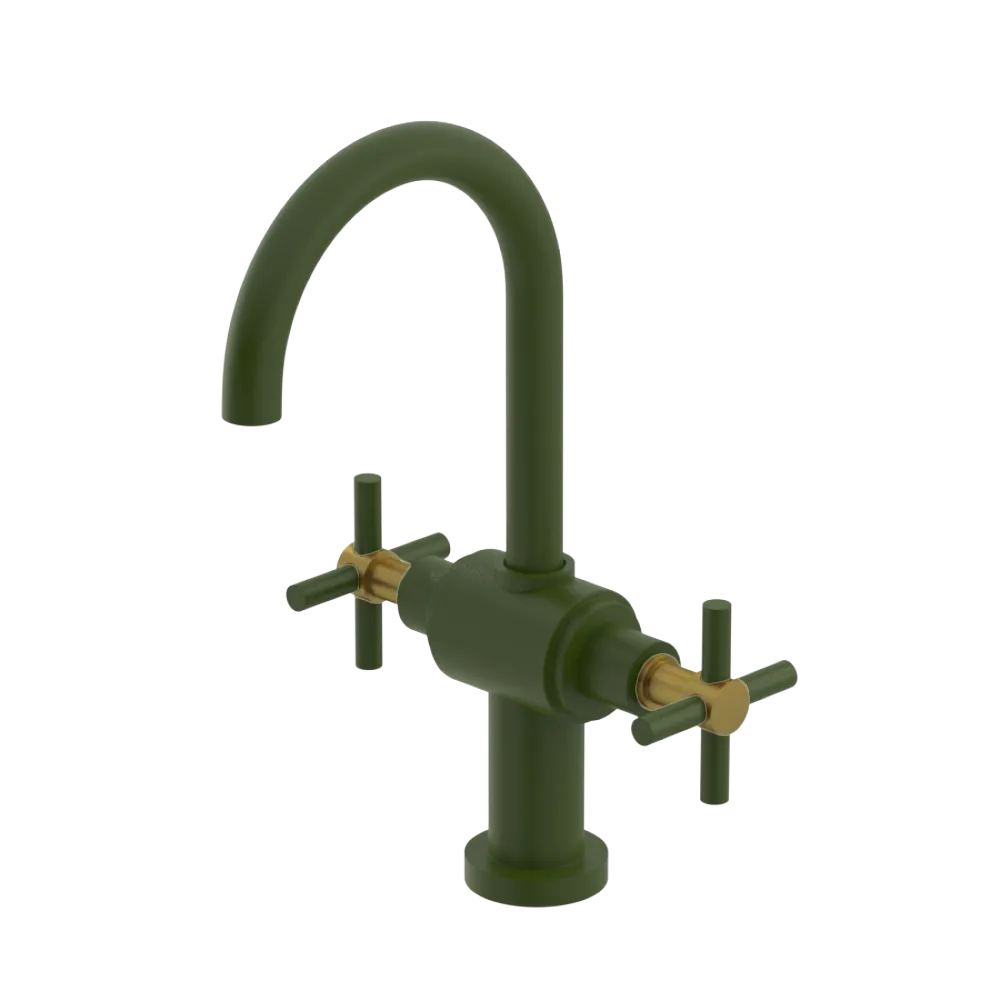 Rubinet Single Hole Dual Handle Lav. Set with LaSalle Spout (less drain) Green Envy