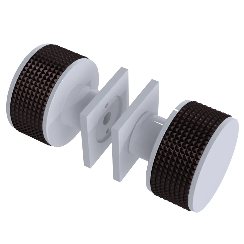 Rubinet Shower Door Knob (set) White