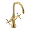 Rubinet Single Hole Dual Handle Lav. Set. (less drain) Satin Brass