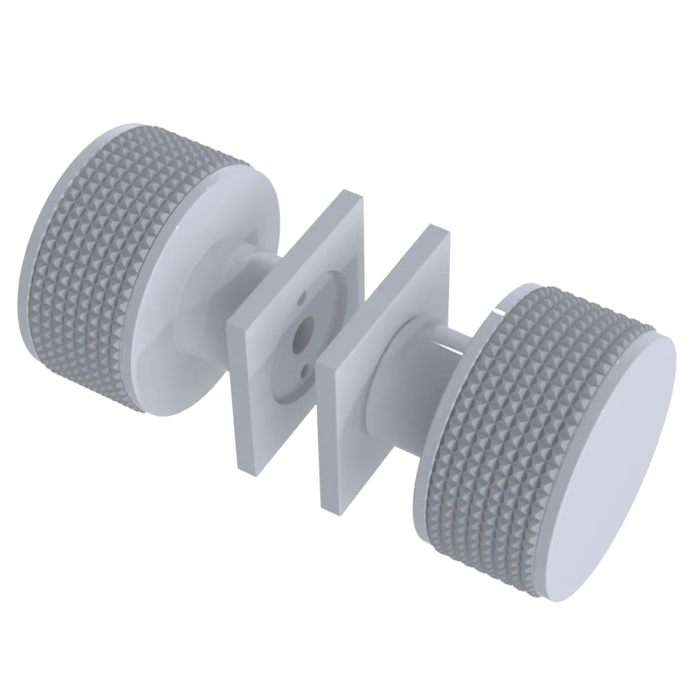 Rubinet Shower Door Knob (set) White
