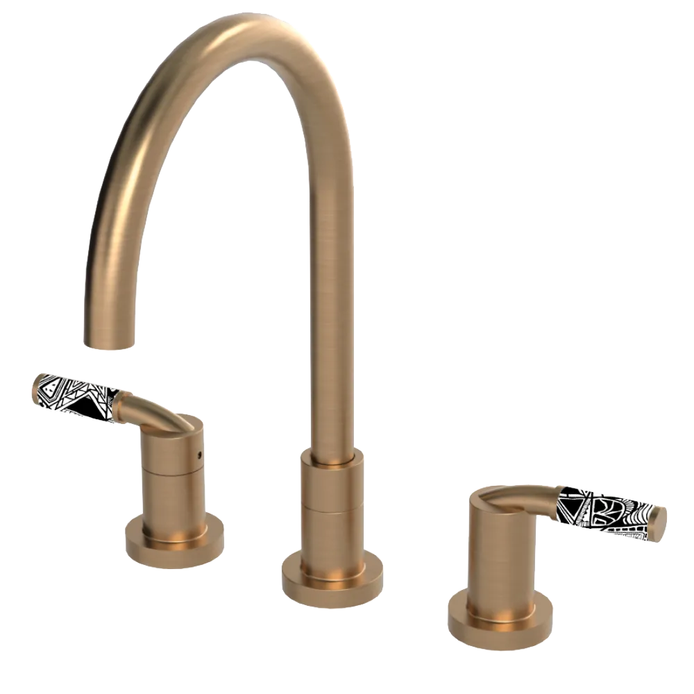 Rubinet Widespread Kitchen Set Satin Gold