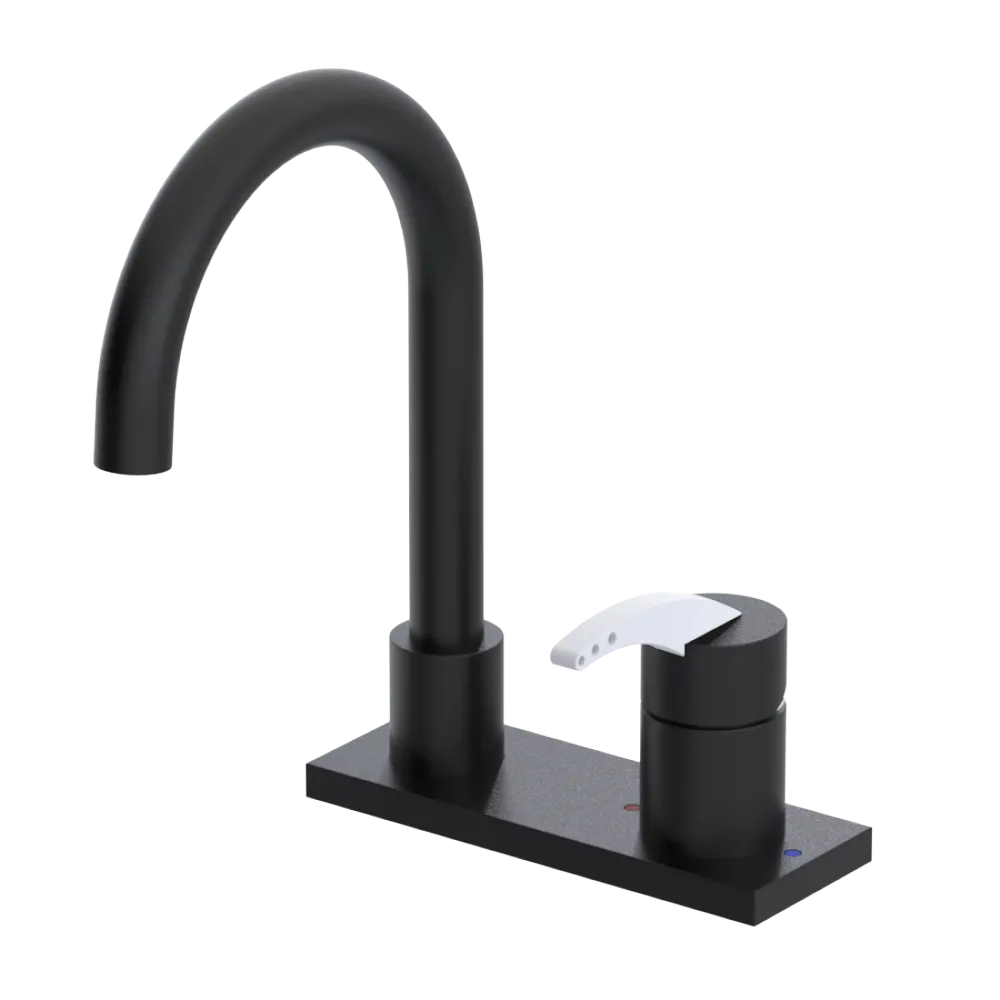 Rubinet 4" Centre Single Control Lav. Set. (less drain) Matt Black