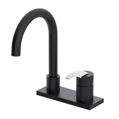Rubinet 4" Centre Single Control Lav. Set. (less drain) Matt Black