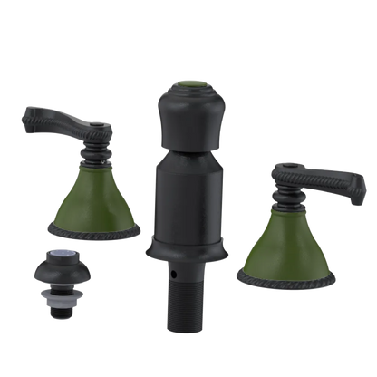 Rubinet Bidet Fitting with Spray, Diverter, and Vacum Breaker (Less Drain) Matt Black