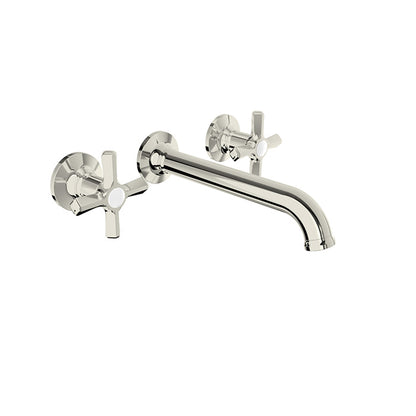 Baril Two handles wall-mounted lavatory faucet, drain not included
