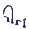 Rubinet Widespread Kitchen Set with Hand Spray Midnight Blue