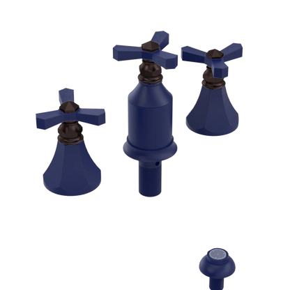 Rubinet Bidet Fitting with Spray, Diverter, and Vacum Breaker (Less Drain) Midnight Blue