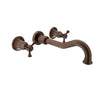 Baril Two handles wall-mounted lavatory faucet, drain not included
