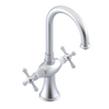 Rubinet Single Hole Dual Handle Lav. Set. (less drain) Satin Chrome