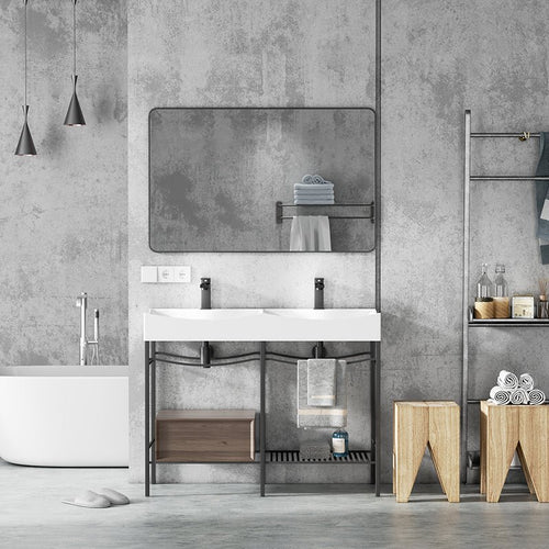 Floor-Standing European Double Sink Bathroom Vanity - Golzar Home