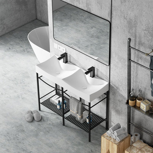 Floor-Standing European Double Sink Bathroom Vanity - Golzar Home