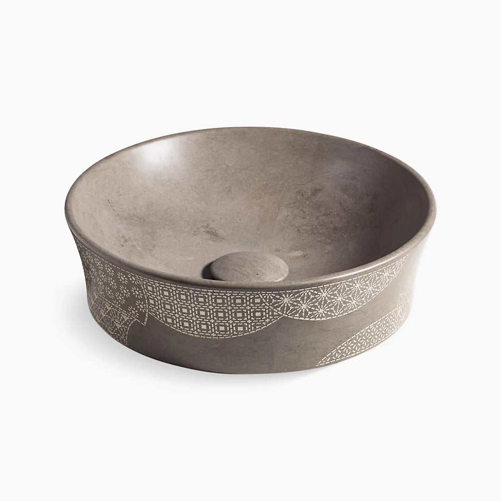 Kensho® 16" round vessel bathroom sink, no overflow