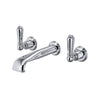 Perrin & Rowe Wall Mount 3-Hole Concealed Bathroom Faucet - With Metal Lever Handle.3560L-APC/TO