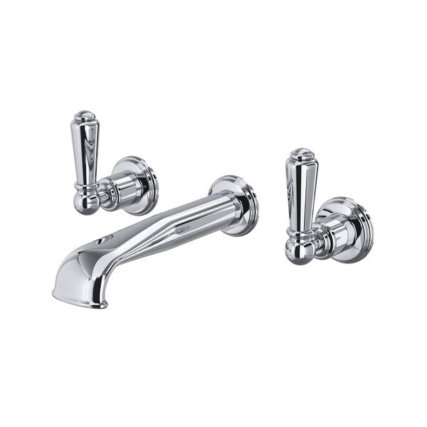 Perrin & Rowe Wall Mount 3-Hole Concealed Bathroom Faucet - With Metal Lever Handle.3560L-APC/TO