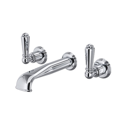 Perrin & Rowe Wall Mount 3-Hole Concealed Bathroom Faucet - With Metal Lever Handle.3560L-APC/TO