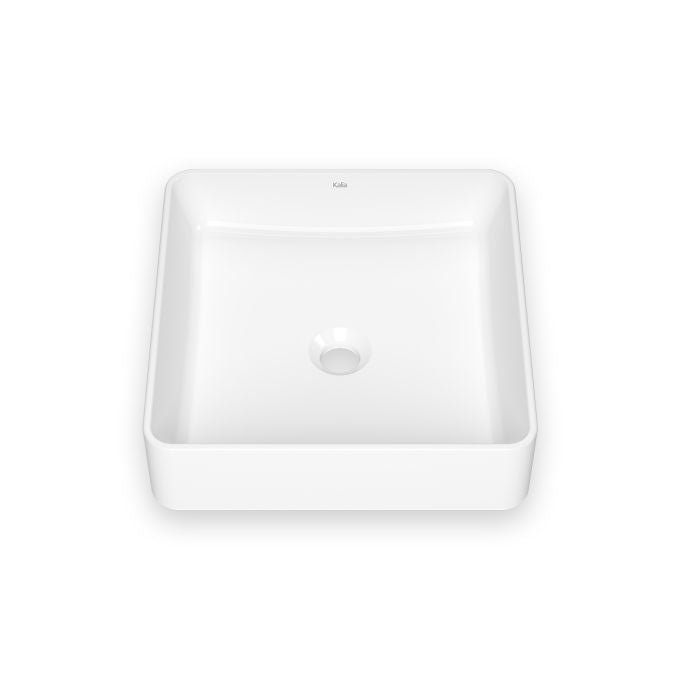 KALIA Urba - Square washbasin - White gloss vitreous porcelain
