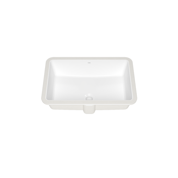 Kalia Ceska Rectangular Washbasin - Gloss Vitreous Porcelain Bathroom Sink