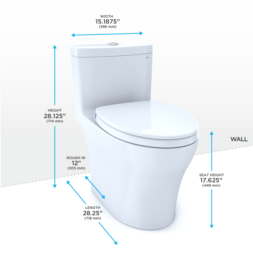 TOTO Aquia IV One-piece Toilet 1.28/0.9 GPF - Universal Height