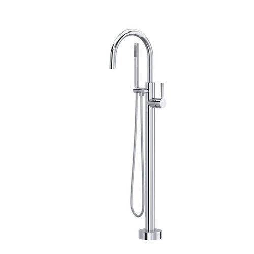 ROHL Knurled Single Hole Floor Mount Tub Filler Trim