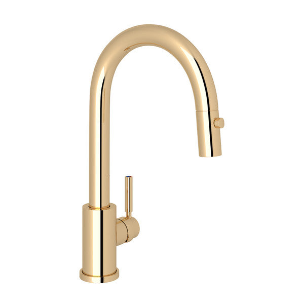 Holborn Pulldown Bar and Food Prep Faucet With Metal Lever Handle