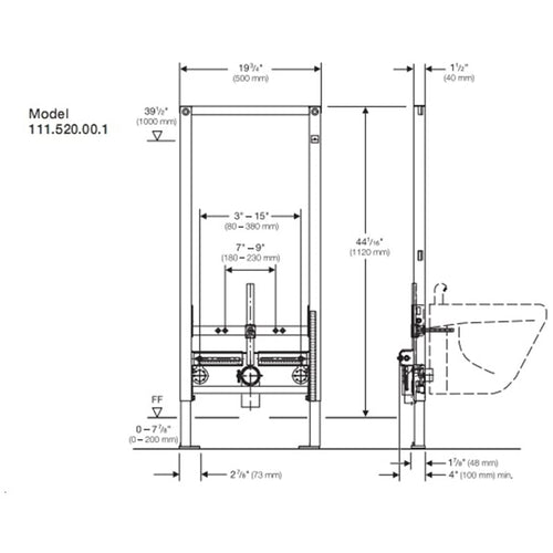 Geberit Duofix In-Wall System For Bidets For 2x6 Construction - Golzar Home