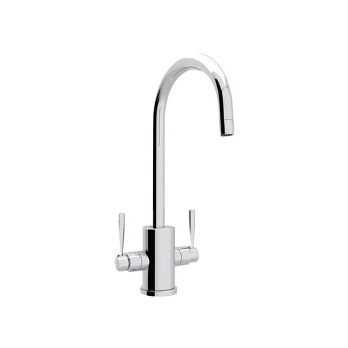Perrin & Rowe Holborn Single Hole Bar and Food Prep Faucet with Round Body and C Spout