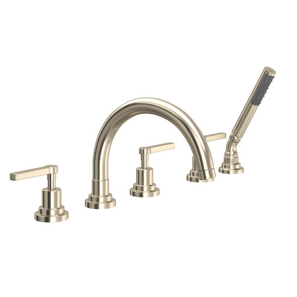 ROHL Lombardia 5-Hole Deck Mount Tub Filler With C-Spout