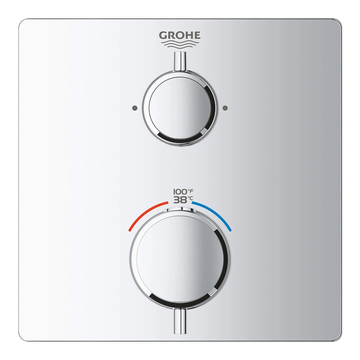 Grohe Dual Function 2-Handle Valve Trim Thermostatic Shower Trim – 24111000 – StarLight Chrome – 24111000