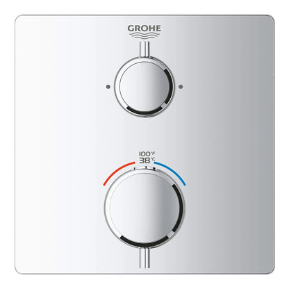 Grohe Dual Function 2-Handle Valve Trim Thermostatic Shower Trim – 24111000 – StarLight Chrome – 24111000