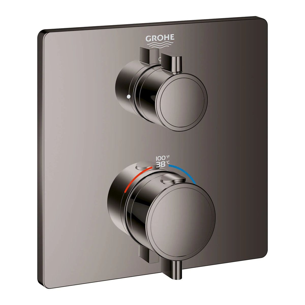 Grohe Dual Function 2-Handle Valve Trim Thermostatic Shower Trim – 24111000 – Hard Graphite – 24111A00