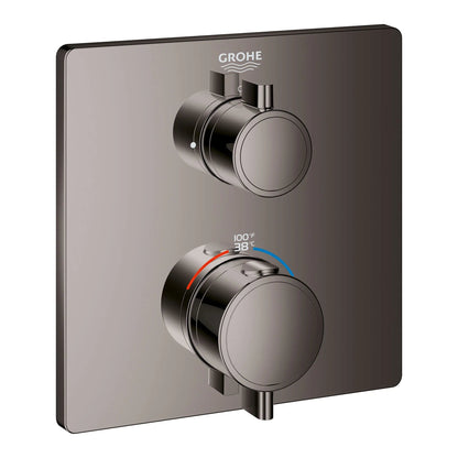 Grohe Dual Function 2-Handle Valve Trim Thermostatic Shower Trim – 24111000 – Hard Graphite – 24111A00