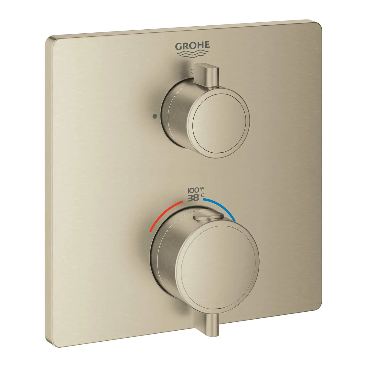 Grohe Dual Function 2-Handle Valve Trim Thermostatic Shower Trim – 24111000 – Brushed Nickel Infinity Finish – 24111EN0