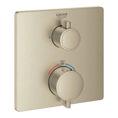 Grohe Dual Function 2-Handle Valve Trim Thermostatic Shower Trim – 24111000 – Brushed Nickel Infinity Finish – 24111EN0