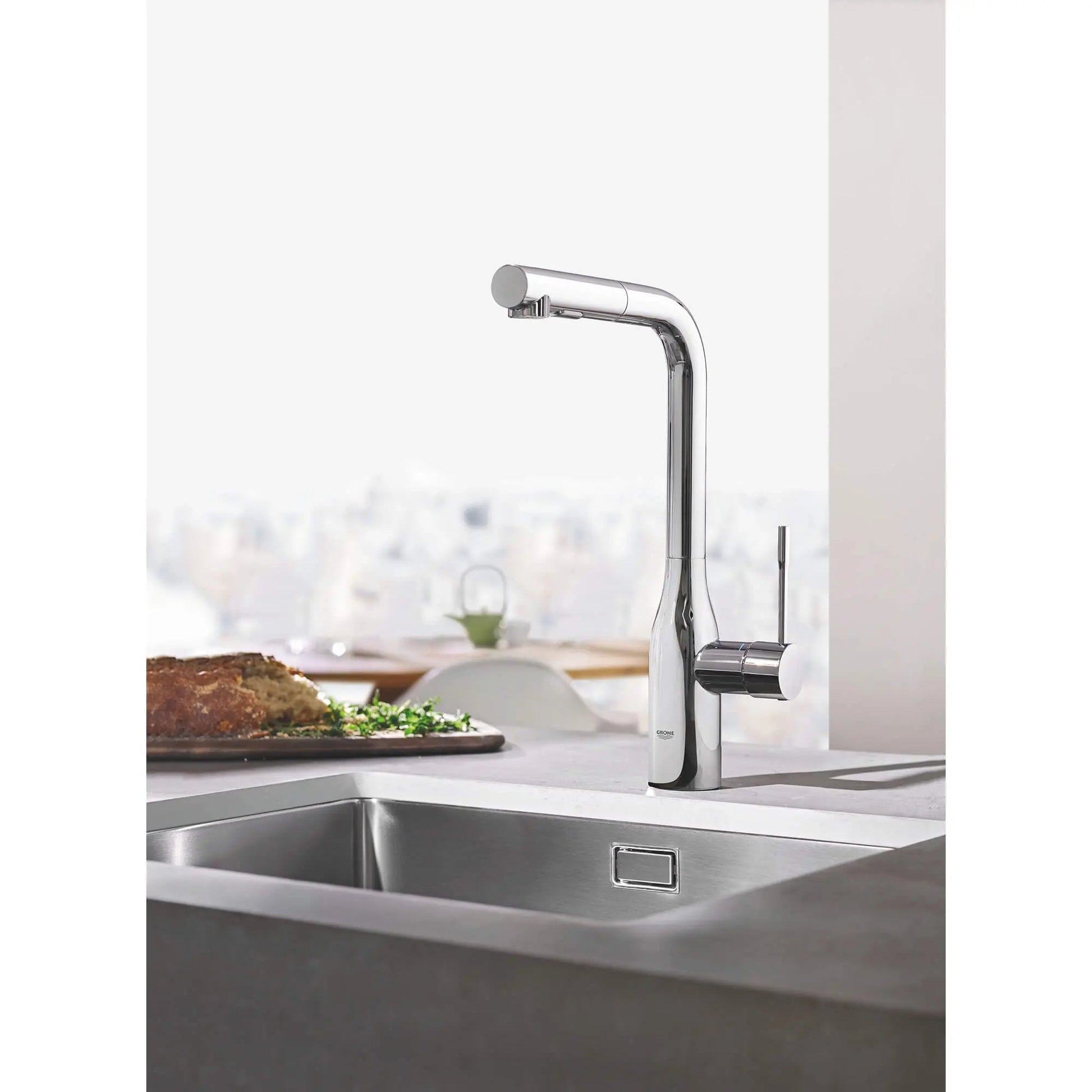 Grohe Essence New Single - Handle Pull - Out Kitchen Faucet Dual Spray 6.6 L/min (1.75 gpm) - Golzar Home
