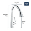 Grohe Zedra Triple Spray Single-Handle Pull-Down Kitchen Faucet 1.75 Gpm - Golzar Home