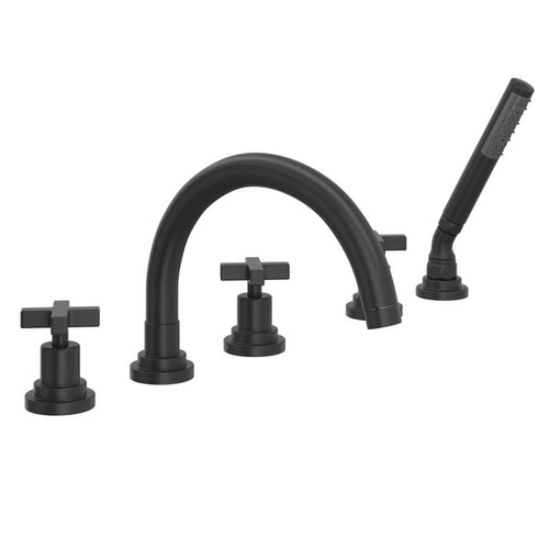 ROHL Lombardia® 5-Hole Deck Mount Tub Filler With C-Spout