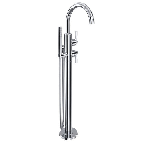 Perrin & RoweHolborn Single Hole Floor Mount Tub Filler Trim with C-Spout