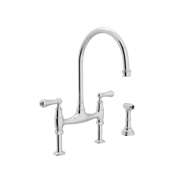 Perrin & Rowe Georgian Era Bridge Kitchen Faucet With Side Spray