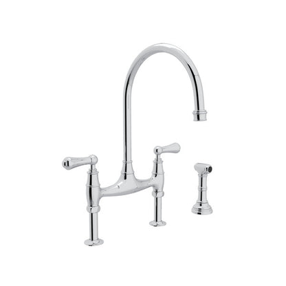 Perrin & Rowe Georgian Era Bridge Kitchen Faucet With Side Spray
