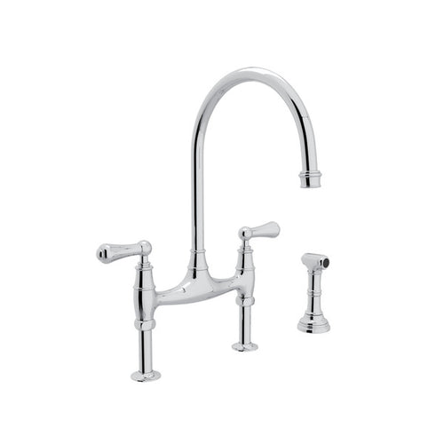 Perrin & Rowe Georgian Era Bridge Kitchen Faucet With Side Spray