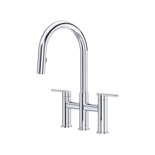 Riobel Lateral™ Bridge Pull-Down Kitchen Faucet With C-Spout
